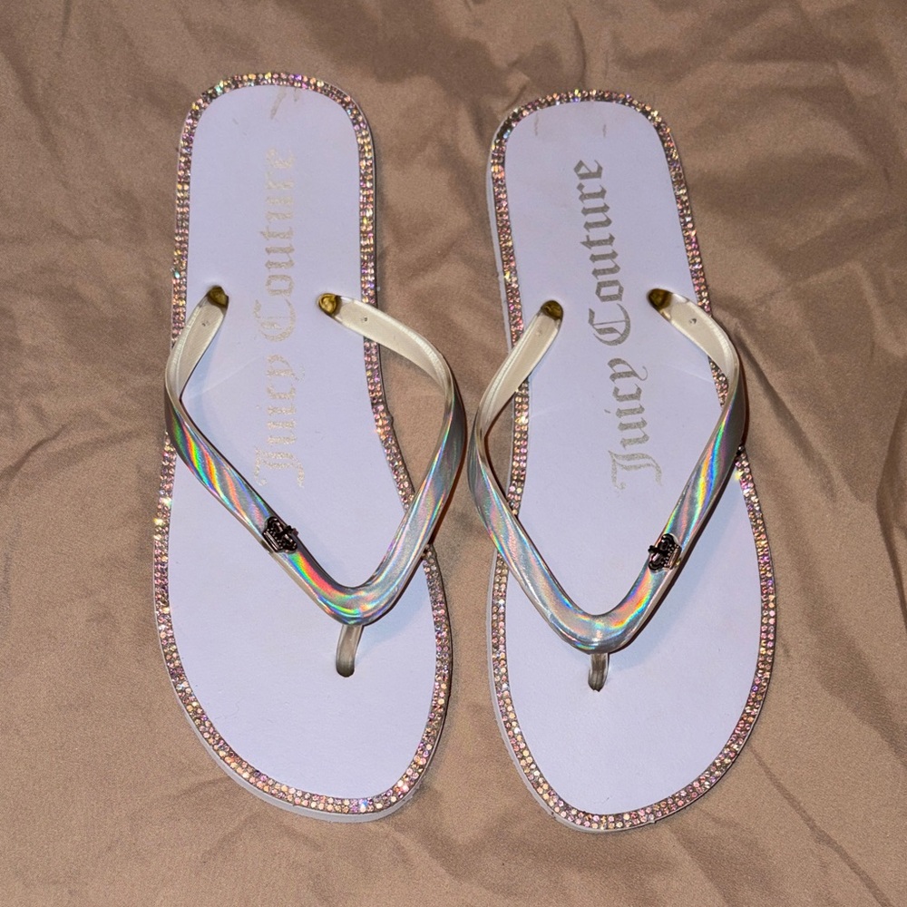 Juicy Couture Iridescent Sandals with White Sole